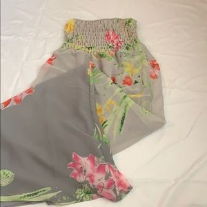 Strapless floral dress